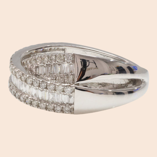 'Kasane' 18K White Gold Diamond Ring