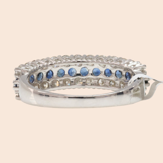 'Kawa' 18K White Gold Diamond and Sapphire Ring