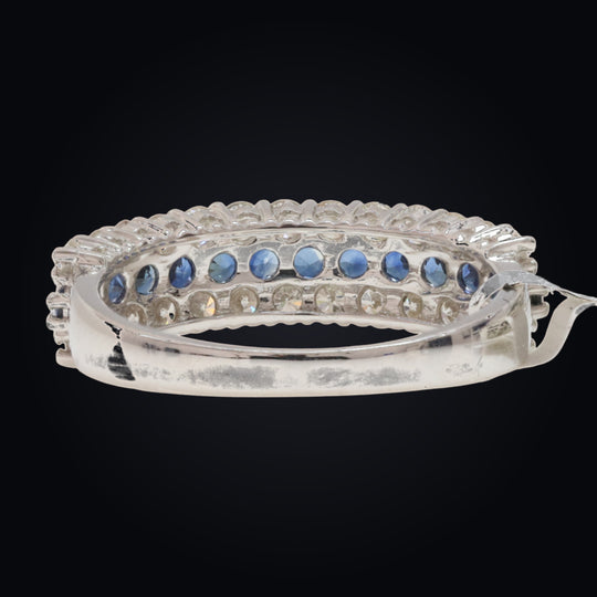 'Kawa' 18K White Gold Diamond and Sapphire Ring