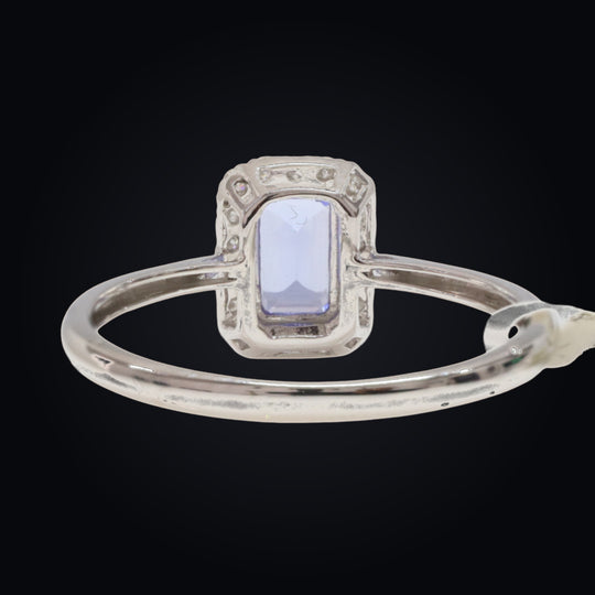 'Kasumi' 18K White Gold, Tanzanite, Diamond Ring