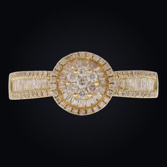 'Kō-Rin' 18K Yellow Gold and Diamond Ring