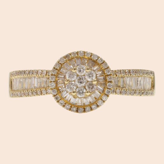 'Kō-Rin' 18K Yellow Gold and Diamond Ring