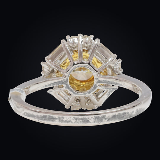 'Shiragiku' Diamond engagement ring in 18K white gold